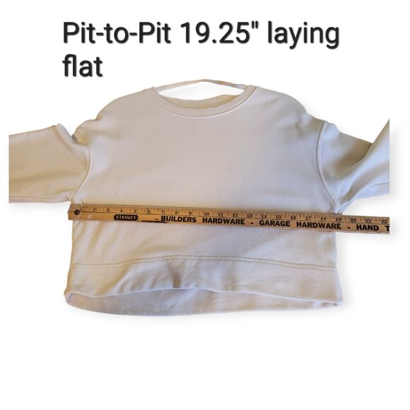 KOTN Cream Cropped Crewneck Sweatshirt Size M - Picture 5 of 9